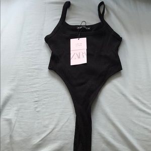 zara high rise bodysuit